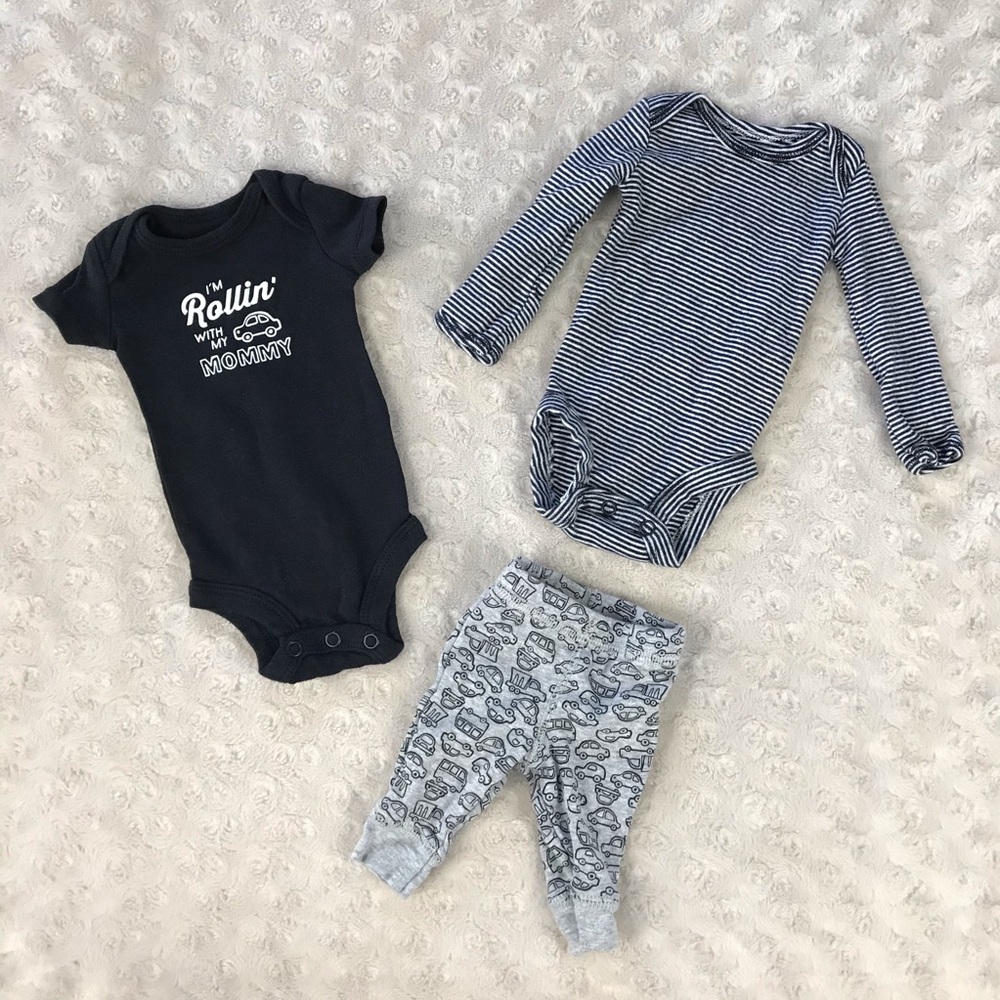 Carter’s Preemie Baby Boy Bundle Car Sleeper Black - Picture 4 of 7
